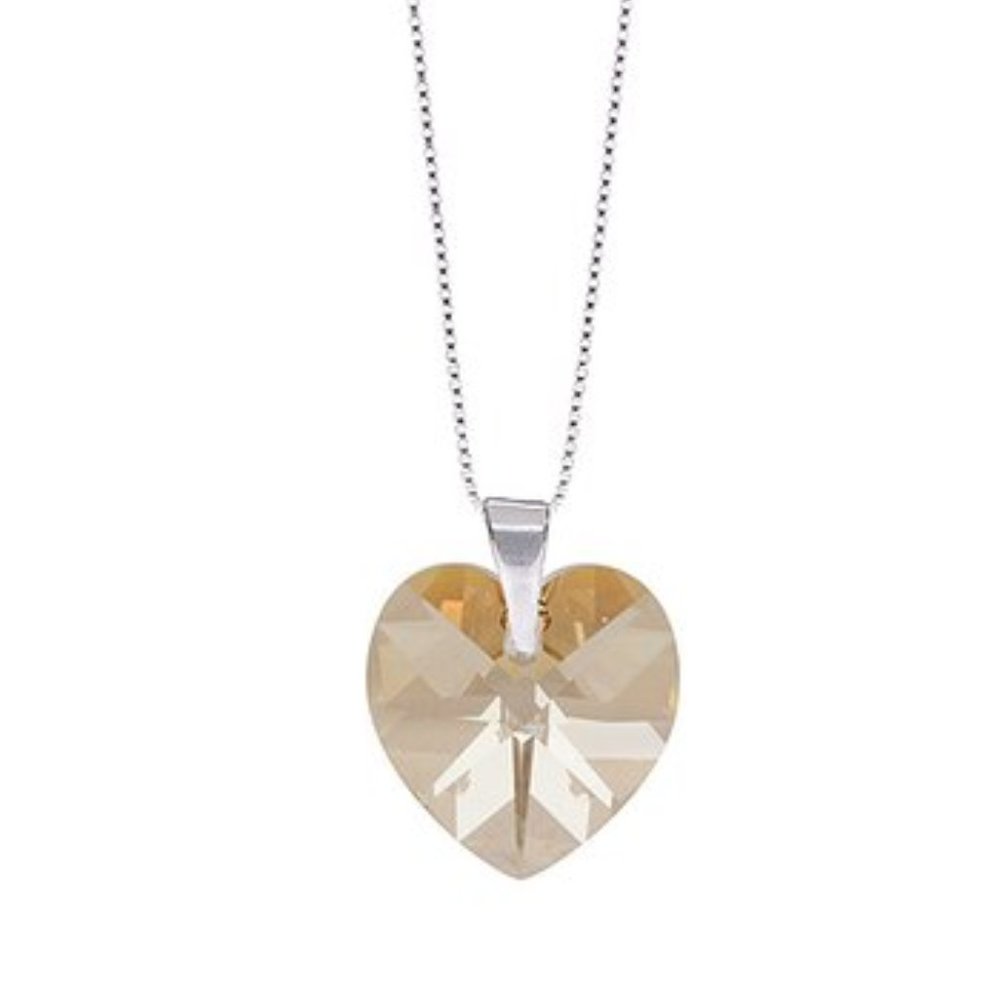 NWT ❤️Sevil 925 | Golden Shade Heart Pendant Necklace with Swarovski® Crystals